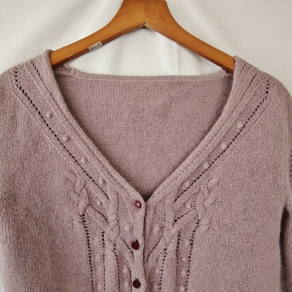 Dolce & Gabanna Button Up Pink V-neck Knit Cartigan Wool Blend 3/4 Sleeves Small - Picture 6 of 16